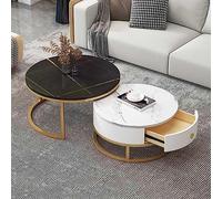 YHNNH, Tavolino da caffè Set da 2, con cassettiera - Elegante tavolino ad incastro e tavolino da divano for soggiorno, camera da letto - Tavolino da tè contemporaneo(13,70 * 50cm/27.5 * 19.6in)