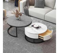 YHNNH, Tavolino da caffè Set da 2, con cassettiera - Elegante tavolino ad incastro e tavolino da divano for soggiorno, camera da letto - Tavolino da tè contemporaneo(7,70 * 50cm/27.5 * 19.6in)