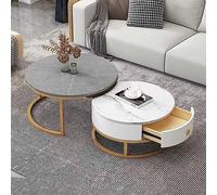YHNNH, Tavolino da caffè Set da 2, con cassettiera - Elegante tavolino ad incastro e tavolino da divano for soggiorno, camera da letto - Tavolino da tè contemporaneo(14,80 * 60cm/31.4 * 23.6in)