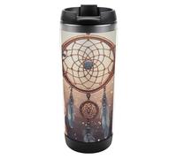 YHNNH Tazza da viaggio per caffè, a prova di perdite, con stampa dei nativi americani, 380 ml, in acciaio inox, isolata, per bevande calde e fredde, con coperchio