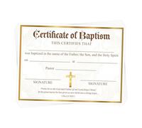 YHNTGB 50 certificati di battesimo per chiesa premio battesimo bambino vuoto certificati di dedizione per chiesa baby shower battesimo forniture per feste decorazioni regalo 27 x 20 cm