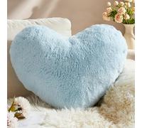 Yhoelata Cuscino Cuore, Blu Cuscino a Forma di Cuore, Peluche Cuore Cuscini Decorativi, Piccolo Cuscini per Divano, Cuscini Bambini Cuscino Letto, 25 * 35cm