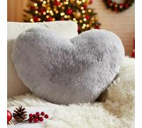 Yhoelata Cuscino Cuore, Grigio Chiaro Cuscino a Forma di Cuore, Peluche Cuore Cuscini Decorativi, Grande Cuscini per Divano, Cuscini Bambini Cuscino Letto, 37 * 47cm