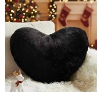 Yhoelata Cuscino Cuore, Nero Cuscino a Forma di Cuore, Peluche Cuore Cuscini Decorativi, Piccolo Cuscini per Divano, Cuscini Bambini Cuscino Letto, 25 * 35cm
