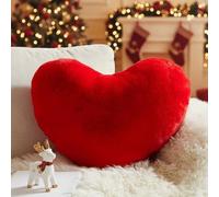 Yhoelata Cuscino Cuore, Rosso Cuscino a Forma di Cuore, Peluche Cuore Cuscini Decorativi, Piccolo Cuscini per Divano, Cuscini Bambini Cuscino Letto, 25 * 35cm