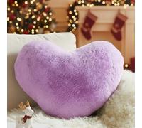 Yhoelata Cuscino Cuore, Viola Cuscino a Forma di Cuore, Peluche Cuore Cuscini Decorativi, Piccolo Cuscini per Divano, Cuscini Bambini Cuscino Letto, 25 * 35cm