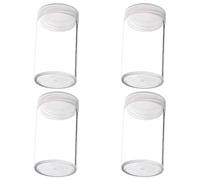 YHomU 4 tubi per monete con inserti in schiuma, contenitori rotondi trasparenti per monete, 6,6 x 3,8 cm, 6,5 x 3,7 cm, per monete sfide, medaglie, monete antiche