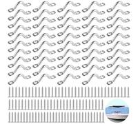 YHomU 50 cinghie per occhielli per barca, in acciaio inossidabile 316 da 5,1 cm, occhielli per ponte, M5 Kayak Deck Loops con 100 viti, ganci a U, punti di fissaggio per kayak e canoa