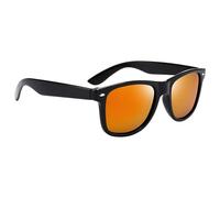 YHomU Occhiali da sole per uomo e donna, neri, stile retrò con lenti a specchio, protezione solare, montatura leggera, design casual e all'aperto, comfort per tutto il giorno