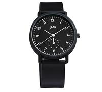 YHomU Orologi al quarzo minimalisti per donne e uomini, quadrante nero, abito unisex in stile coreano, esame studentesco coreano, comoda vestibilità in pelle PU, cassa in lega di qualità