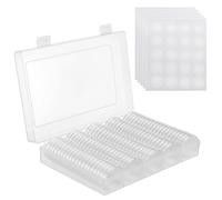 YHomU Set di 100 capsule per monete in plastica trasparente, con guarnizioni in schiuma e scatola portaoggetti, 5 misure 17/20/25/27/30 mm, porta monete per collezionisti, esposizione e organizzazione