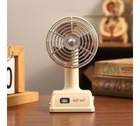 YHomU Ventilatore da tavolo retrò con 100 velocità, display digitale, inclinazione di 90°, ricaricabile tramite USB, ventilatore portatile personale per casa, ufficio, scrivania, camera da letto