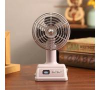 YHomU Ventilatore da tavolo retrò con 100 velocità, display digitale, inclinazione di 90°, ventilatore personale ricaricabile USB con ricarica di tipo C per casa, ufficio, scrivania, camera da letto