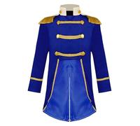 Yhong Abito Da Principe Reale Per Cosplay Per Bimbo Maschi Giacca Di Velluto A Maniche Lunghe Con Frange Uniforme Vittoriana Smoking Blu reale 5-6 anni