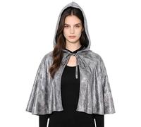 Yhong Cappa Con Cappuccio Gotico Metallico Sciarpa Texture Scaglie Lucide | Cappotto Corto Carnevale Con Cappuccio,Costume Halloween Il Cosplay Del Festival,Costumi Sciarpa Diavolo,Feste Rave