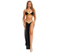 Yhong Costume Di Cleopatra Regina Egiziana Antica Per Donna Abiti Da Danza Del Ventre Costume Per Festa Di Halloween Nero M