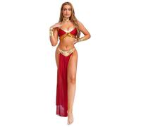 Yhong Costume Di Cleopatra Regina Egiziana Antica Per Donna Abiti Da Danza Del Ventre Costume Per Festa Di Halloween Borgogna 4XL