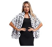 Yhong Costume Mantello Dalmata Halloween Donna Sciarpa Bianca E Nera Cappotti Pelle Linverno Donna Costume Halloween Degli Anni Tipo A Taglia unica