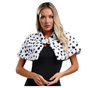 Yhong Costume Mantello Dalmata Halloween Donna Sciarpa Bianca E Nera Cappotti Pelle Linverno Donna Costume Halloween Degli Anni Tipo B Taglia unica