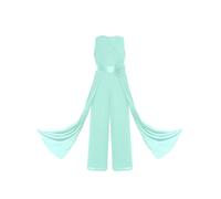 Yhong Tuta Intera Salopetta Lunga Bambina Principessa Elegante Jumpsuit da Cerimonia Senza Manica Romper Menta verde 15-16 anni