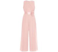 Yhong Tuta Intera Salopetta Lunga Bambina Principessa Elegante Jumpsuit da Cerimonia Senza Manica Romper Rosa 11-12 anni