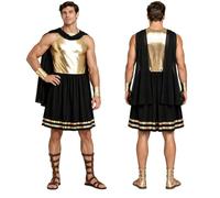 Yhong Uomo Costume Greco Per Uomini Toga Greca Re Antico Abito Da Halloween | Gonna Sopra Il Ginocchio,Design Cappa Spalla Attaccata,Costume Cosplay Ispirato Alla Mitologia,Eventi Della Chiesa,Feste Di