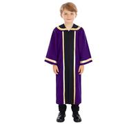 Yhong Vestiti Coro Bambini Abito Giudice Toga Lunga Maniche Lunghe Abito Giudice Bambine La Chiesa Il Cosplay Viola 5-6 anni