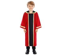 Yhong Vestiti Coro Bambini Abito Giudice Toga Lunga Maniche Lunghe Abito Giudice Bambine La Chiesa Il Cosplay Rosso 7-8 anni
