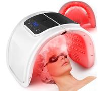 YHRK Maschera per terapia a luce rossa, luce a LED, 7 colori, per fototerapia della pelle, fototerapia con funzione spray