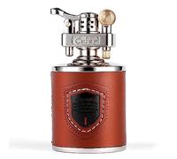 YHSGY Accendino da Tavolo in Metallo e Pelle Cherosene Antivento Retrò per Uso Domestico, Accendino da Uomo Personalità Creativa Mola, Color: A1