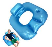 Yhsioaklo Amaca gonfiabile per piscina, con portabicchieri, in PVC, lettino rilassante con schienale, materasso per la stagione calda, per uomini, donne, familiari, amici