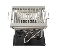 Yhsioaklo Barbecue da campeggio, in acciaio, pieghevole, per esterni, barbecue a carbonella, per escursioni, picnic, tailgating, feste, giardino, cucina, backpacking e