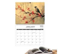 Yhsioaklo Calendario 2026, calendario mensile da parete con illustrazioni di scene | Planner con carta divertente per dormitorio famiglia bambini college scuola appartamento casa insegnanti