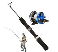 Yhsioaklo Canna da con rotolo, asta da telescopica | Canna da leggera e combinazione di ruote, attrezzatura da portatile con manico ergonomico Eva per fiume, lago, stagni