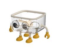 Yhsioaklo Contenitore per rifiuti desktop, trasparente, in ABS, per la scrivania, per bagno, camera da, dormitorio, aula, toilette