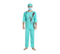 Yhsioaklo Costume medico Sanguinoso di Halloween,Costume da infermiera per festa di Halloween - Costume a tema medico per feste di adulti e giovani