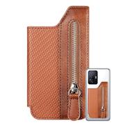 Yhsioaklo Custodia per carte da uomo | Compatibile con | Supporto per schede multifunzione con fascia elastica | Supporto/Maniglia per telefono cellulare | Bottiglia aperta | vergogna, Marrone