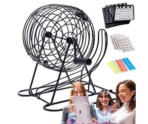 Yhsioaklo Gabbia per macchina da bingo, spinner per lotteria, con finestra visibile, agitatore manuale per eventi e celebrazioni, set da disegno professionale per feste e serate comunitarie