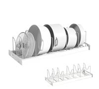 Yhsioaklo Organizer per pentole - Organizer espandibile - Supporto flessibile per pentole e padelle coperchio con 7 scomparti regolabili