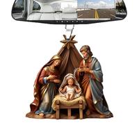 Yhsioaklo Ornamenti per presepe, ciondolo per natività - Decorazione per albero di Natale con presepe - del 'albero di Natale, pendente del in acrilico 3D, ornamento commemorativo