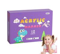 Yhsioaklo Pennarello acrilico per bambini, pennarello per graffiti artistici per bambini, pennarello acrilico permanente - Marcatore ad asciugatura rapida per vetro, legno, ceramica e pietra