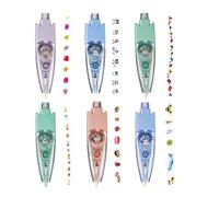 Yhsioaklo Penne decorative per bambini | Penna meccanica a pressione per ragazze, 6 pezzi Evidenziatore di correzione per colorare, disegno, lezioni, prendere appunti