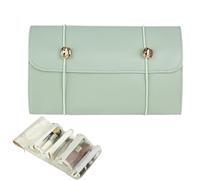 Yhsioaklo Porta-pennelli da trucco, astuccio per pennelli da trucco, borsa per cosmetici rimovibile, arrotolare la valigetta da viaggio con sacchetti rimovibili, organizer pieghevole, cosmetici