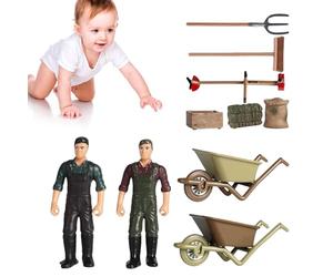 Yhsioaklo Set fattoria 12 pezzi - Kit modello di educativi | Gioco agricolo realistico per ragazzi e ragazze | Giocattoli didattici per bambini per progetti scolastici e regali