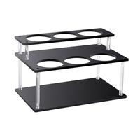 Yhsioaklo Stazione per sciroppo di caffè, sciroppo di caffè in acrilico a doppio strato, supporto a 2 livelli, organizer per espositore, da cucina