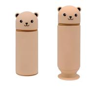 YHSKJCD Kawaii - Astuccio 2 in 1 in Morbido Silicone, Astuccio Scuola a Forma di Orso Bruno, Portapenne da Tavolo, con Cerniera, in Silicone, Astuccio Penne Pastelli Pennarelli