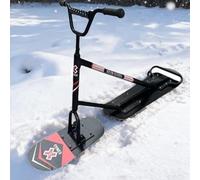 YhsPkAh Motoslitte/Slitte da Neve - Telaio in Lega di Alluminio Rinforzato, Motoslitta Leggera, Sci Posteriore con Maniglia di Sterzo a 360°, per Sentieri di Campagna, Piste Battute Black