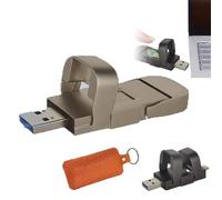 YhsPkh Chiavetta USB con Sblocco Tramite Impronta Digitale - Trasferimento Rapido, Chiavetta USB Crittografata di Grande capacità, Barra di Archiviazione Crittografata 500Mb/S Silver-512GB