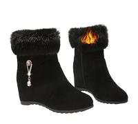 YHTRFDMSG Stivali da donna alla moda, stile Rhinestone, Nero , 36 EU