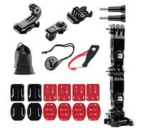 YHTSPORT Gopro - Kit di accessori per action camera, kit di montaggio per casco da moto, supporto adesivo + braccio di estensione GoPro, compatibile con GoPro, DJI OSMO Action, YI Action Camera